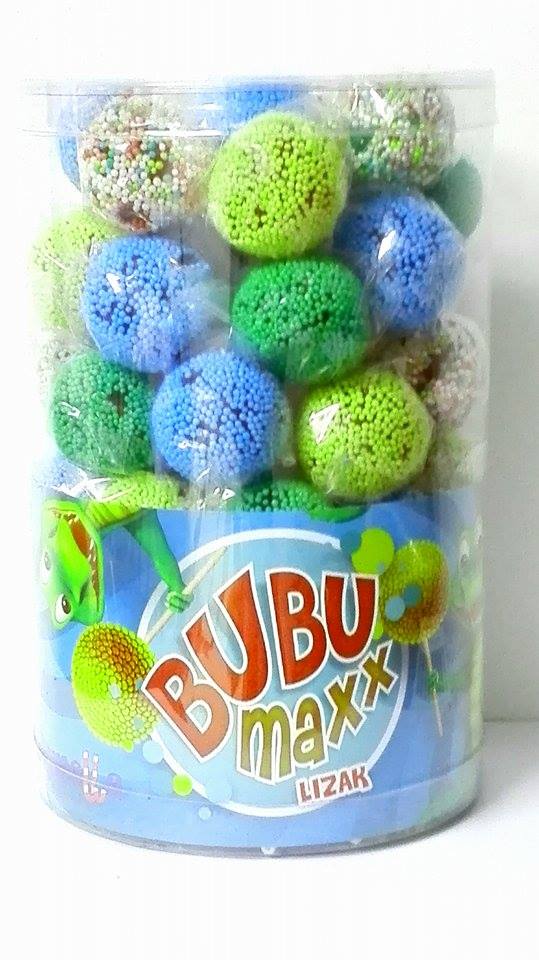 Lizak BU Bu Maxx 30g / 45 szt w op (lizak kulka w słodkiej posypce)
